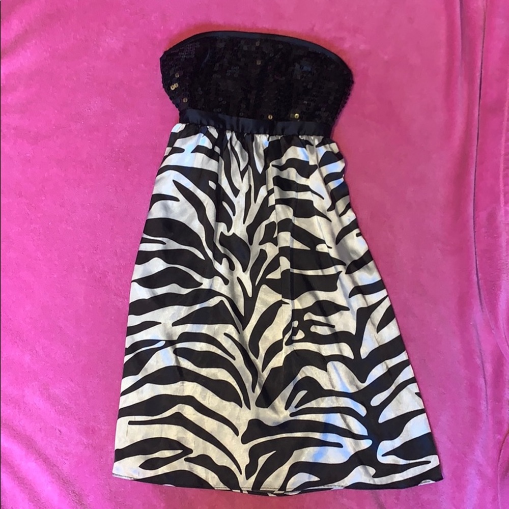 Guess Sequin Zebra Dress Small